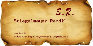 Stiegelmayer René névjegykártya